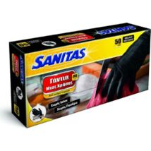 Sanitas Gumikesztyű Fekete - M - 50 db / doboz