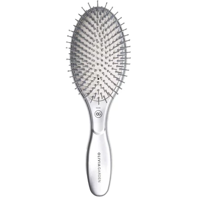 Olivia Garden Expert Care Oval Boar & Nylon Bristles Silver Supreme Combo